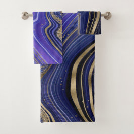 Abstracte Agate Wedding Midnight ID827 Bad Handdoek