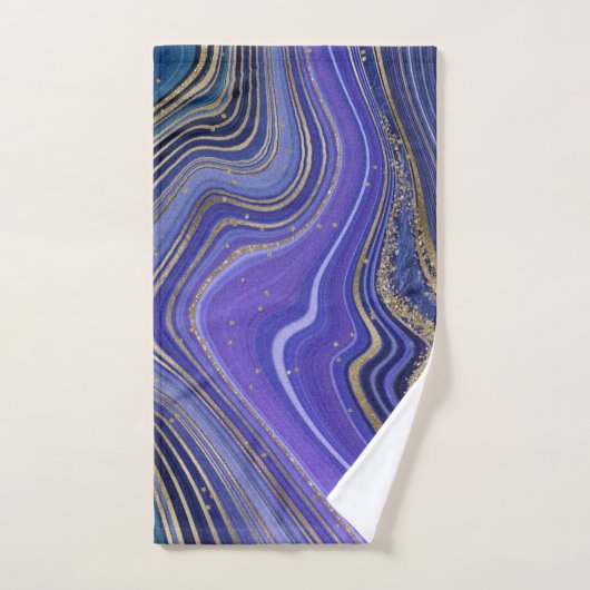Abstracte Agate Wedding Midnight ID827 Bad Handdoek (Handdoek)