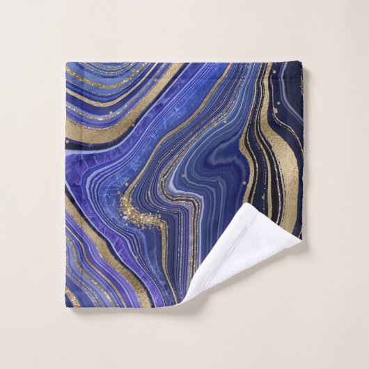 Abstracte Agate Wedding Midnight ID827 Bad Handdoek (Wasdoekje)