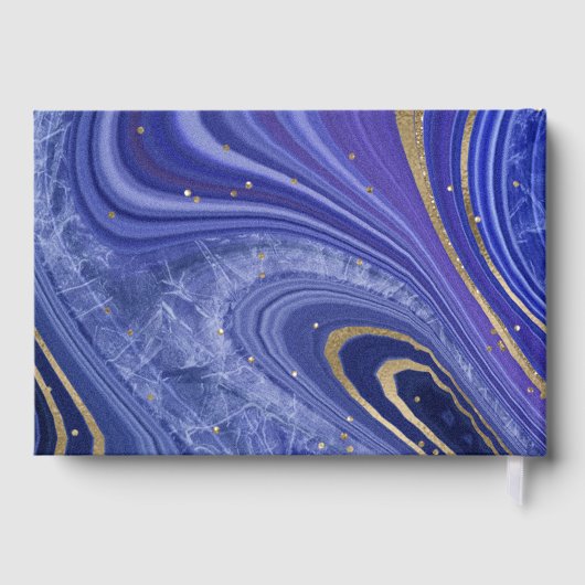 Abstracte Agate Wedding Midnight ID827 Gastenboek (Achterkant)