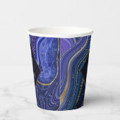 Abstracte Agate Wedding Midnight ID827 Papieren Bekers (Rechts)