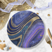Abstracte Agate Wedding Midnight ID827 Papieren Bordje