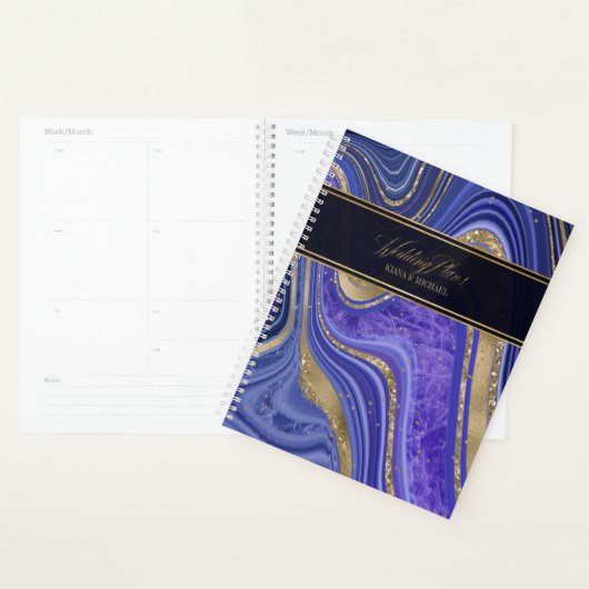 Abstracte Agate Wedding Midnight ID827 Planner (Display)