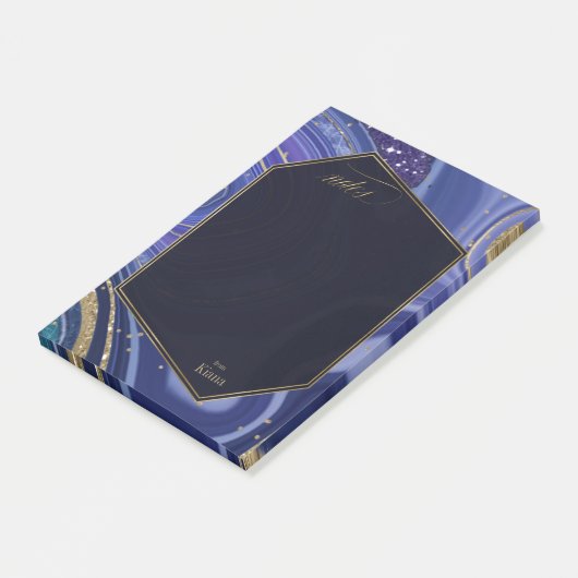 Abstracte Agate Wedding Midnight ID827 Post-it® Notes (Schuin)