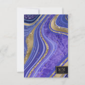 Abstracte Agate Wedding Midnight ID827 RSVP Kaartje (Achterkant)