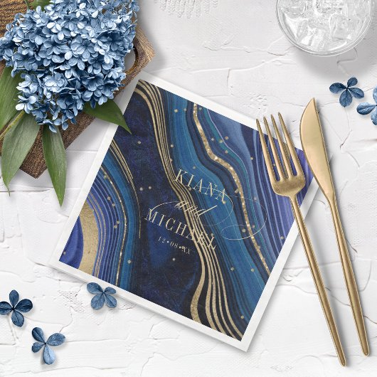 Abstracte Agate Wedding Midnight ID827 Servet