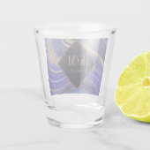 Abstracte Agate Wedding Midnight ID827 Shot Glas (Achterkant)