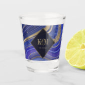 Abstracte Agate Wedding Midnight ID827 Shot Glas (Voorkant)