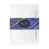 Abstracte Agate Wedding Midnight ID827 Uitnodigingen Wikkel (Voorkant Voorbeeld)