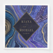 Abstracte Agate Wedding Midnight v2 ID827 Servet (Voorkant)