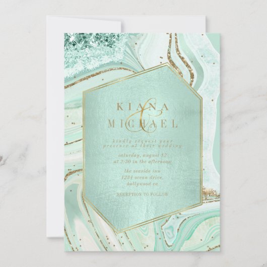 Abstracte Agate Wedding Mint ID827 (Voorkant)