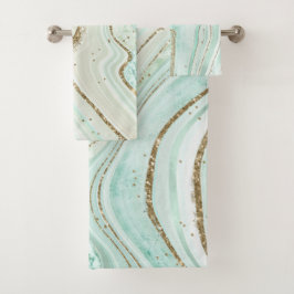 Abstracte Agate Wedding Mint ID827 Bad Handdoek
