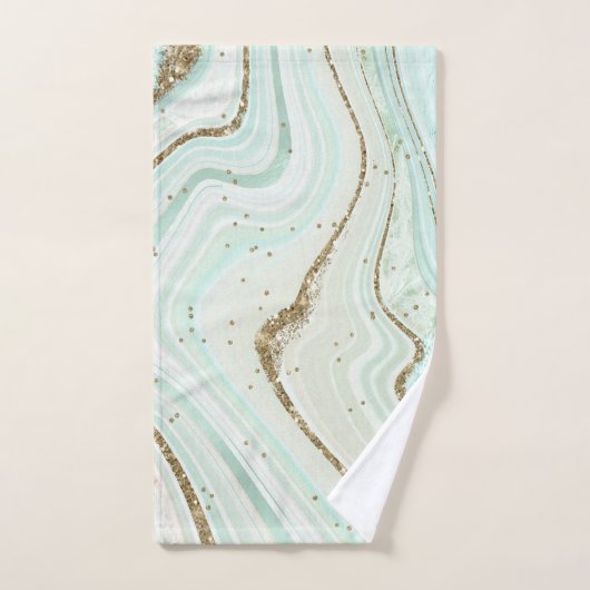 Abstracte Agate Wedding Mint ID827 Bad Handdoek (Handdoek)