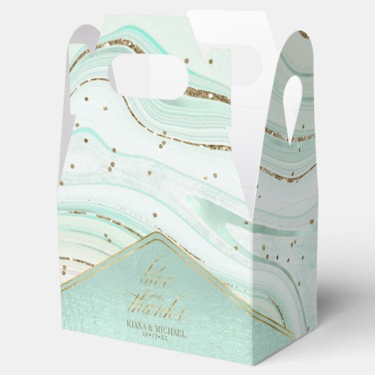 Abstracte Agate Wedding Mint ID827 Bedankdoosjes (Geopend)