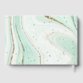 Abstracte Agate Wedding Mint ID827 Gastenboek (Achterkant)