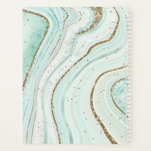 Abstracte Agate Wedding Mint ID827 Planner (Achterkant)