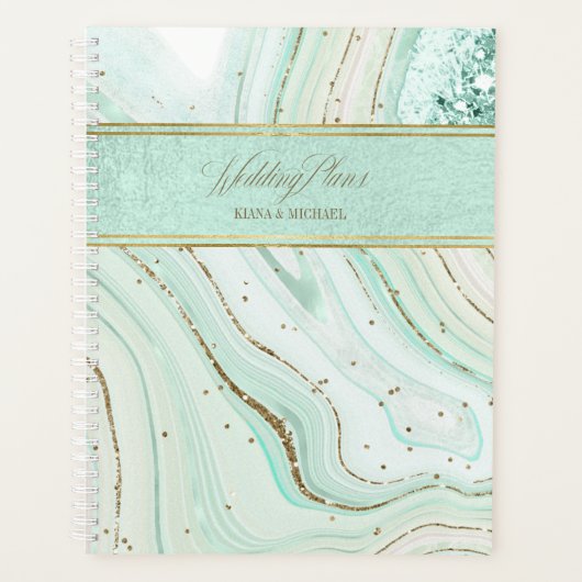 Abstracte Agate Wedding Mint ID827 Planner (Voorkant)