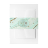 Abstracte Agate Wedding Mint ID827 Uitnodigingen Wikkel (Voorkant Voorbeeld)