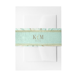 Abstracte Agate Wedding Mint ID827 Uitnodigingen Wikkel