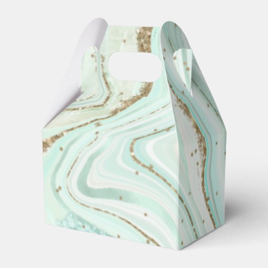 Abstracte Agate Wedding Mint V1 ID827 Bedankdoosjes (Achterkant)