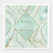 Abstracte Agate Wedding Mint v2 ID827 Servet (Voorkant)