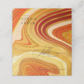 Abstracte Agate Wedding Table Hot Sinaasappel ID82 Plaatskaartje (Buitenkant ongevouwen)