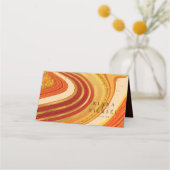 Abstracte Agate Wedding Table Hot Sinaasappel ID82 Plaatskaartje (Achterkant)
