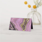 Abstracte Agate Wedding Table Mauve ID827 Plaatskaartje (Achterkant)