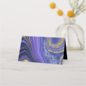 Abstracte Agate Wedding Table Midnight ID827 Plaatskaartje (Achterkant)