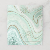 Abstracte Agate Wedding Table Mint ID827 Plaatskaartje (Buitenkant ongevouwen)