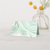 Abstracte Agate Wedding Table Mint ID827 Plaatskaartje (Achterkant)