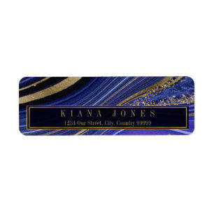 Abstracte Agate Wedding V1 Midnight ID827 Etiket