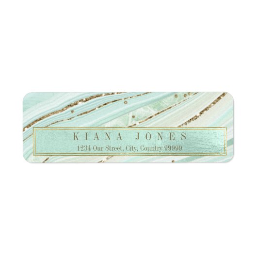 Abstracte Agate Wedding V1 Mint ID827 Etiket (Voorkant)