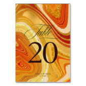 Abstracte Agate Wedding V2 Hot Sinaasappel ID827 Kaart (Achterkant)