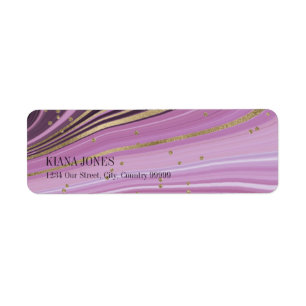 Abstracte Agate Wedding V2 Mauve ID827 Etiket