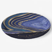 Abstracte Agate Wedding V2 Midnight ID827 Papieren Bordje (Gekanteld)