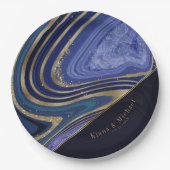 Abstracte Agate Wedding V2 Midnight ID827 Papieren Bordje (Voorkant)
