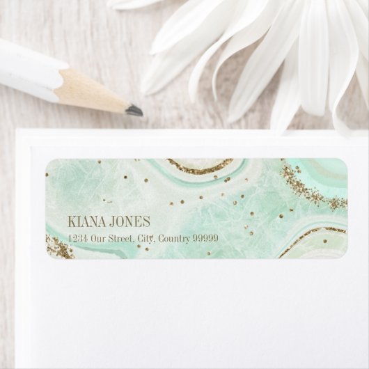 Abstracte Agate Wedding V2 Mint ID827 Etiket (Insitu)