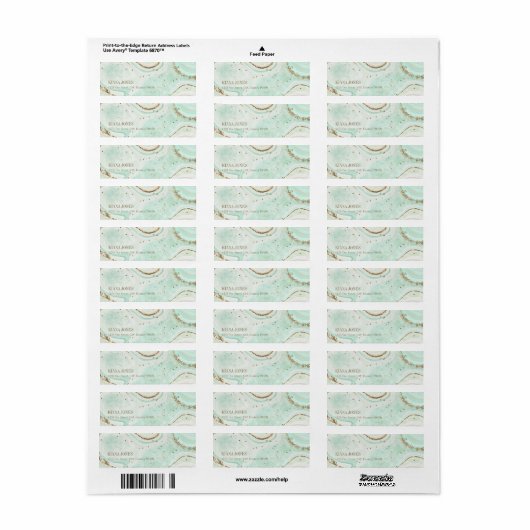 Abstracte Agate Wedding V2 Mint ID827 Etiket (Full Sheet)