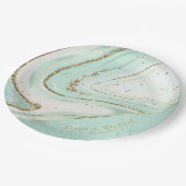 Abstracte Agate Wedding V2 Mint ID827 Papieren Bordje (Gekanteld)