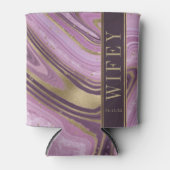 Abstracte Agate Wedding Wifey Mauve ID827 Blikjeskoeler (Voorkant)