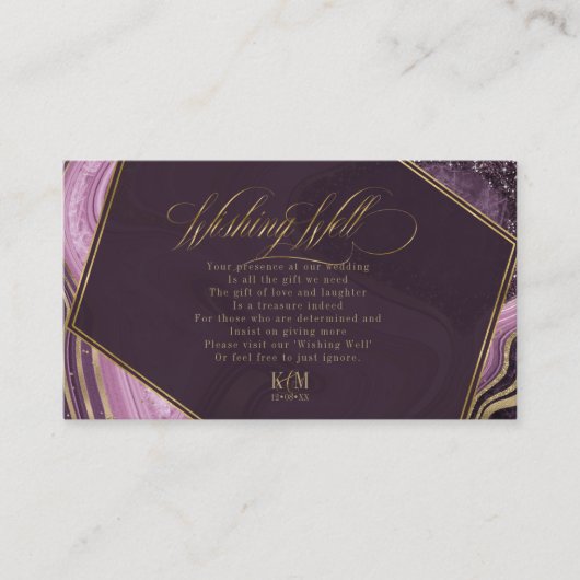Abstracte Agate Wishing Well V2 Mauve ID827 Informatiekaartje (Voorkant)