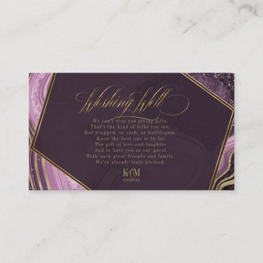 Abstracte Agate Wishing Well V3 Mauve ID827 Informatiekaartje (Voorkant)