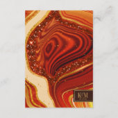 Abstracte Agaten Huwelijksdetails Heet Oranje ID82 Informatiekaartje (Achterkant)