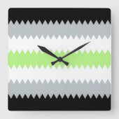 Abstracte Agender Pride Flag Vierkante Klok (Voorkant)