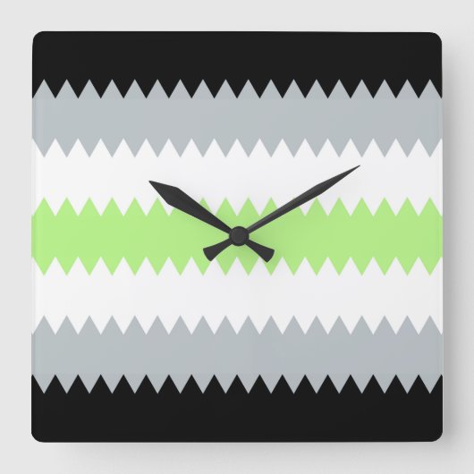 Abstracte Agender Pride Flag Vierkante Klok (Voorkant)