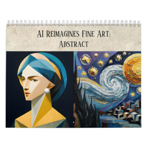 Abstracte AI-kunst Esthetiek - Fijne Kunst Remix Kalender