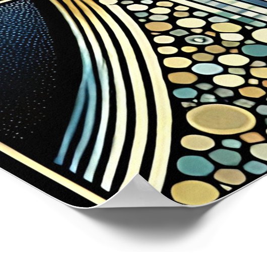 Abstracte AI-kunst | Vrouwengezicht Poster (Hoek)