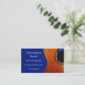 Abstracte akoestisch musicus gitarles visitekaartje (Staand voorkant)