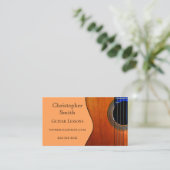 Abstracte akoestische gitaarlessen visitekaartje (Staand voorkant)